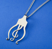 Treble Clef Curled Fork Necklace