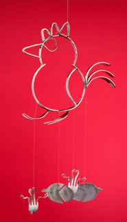 Chicken with SpoonBirds and Curled ForkFlowers Chime