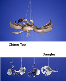 Crabby Windchime with Forkfish Dangles