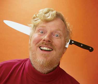 Chef Knife-Thru-Your-Head Headwear - Click Image to Close