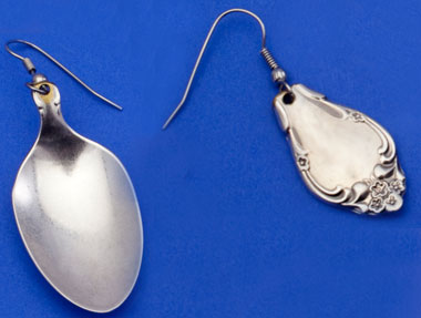 Spoonbowl and Spoonhandle Earrings - Click Image to Close