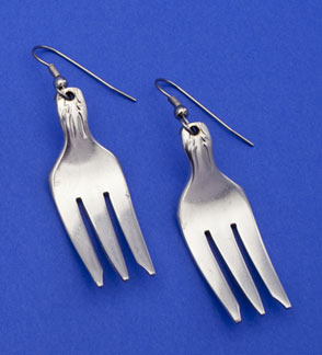 Fork Earrings - Click Image to Close